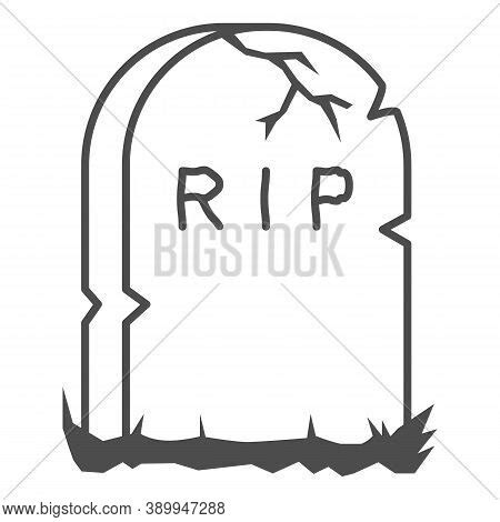 Headstone Thin Line Vector Photo Free Trial Bigstock Clip Art