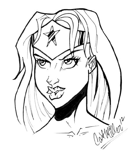 Wonder Womans Head Sketch By Carl Miller By Airbrushace On Deviantart