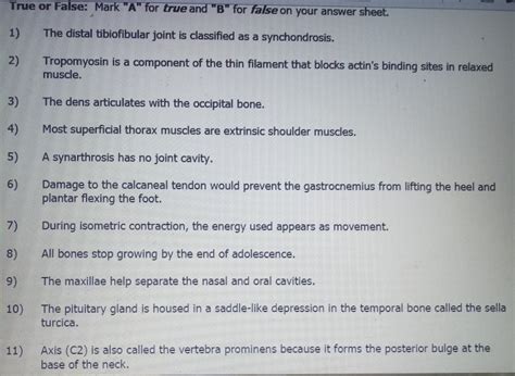 Solved i want solution to anatomy and physiology test 2 . | Chegg.com