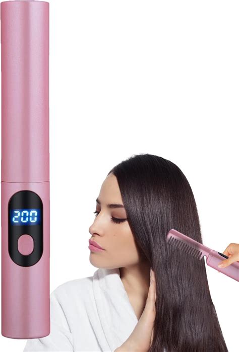 GUANGLU Electric Hot Comb Temps Electric Pressing Comb Flat Iron Hair Straightener Curling