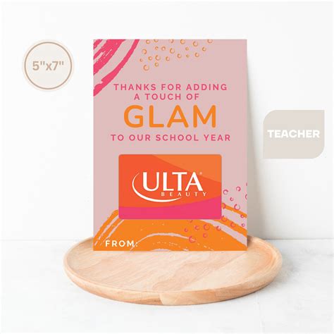 PRINTABLE Touch of Glam | Ulta Gift Card Holder | Teacher Apprecation