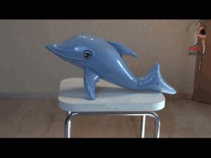 Pretty Merciless Feet Inflatable Dolphin Crushed Under Ginas Ass