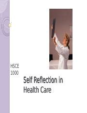 4 Self Reflection Ppt HSCE 1000 Self Reflection In Health Care