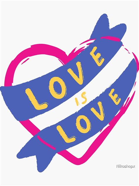 Love Is Love Gay Pride Month Lgbt Pansexual Rainbow Flag Sticker For Sale By Nikoshopx