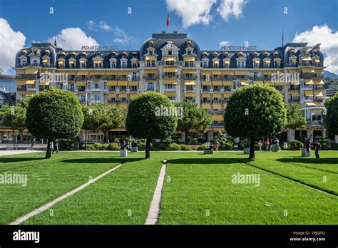 Luxury Hotel Montreux Palace Located On The Shore Of Lake Geneva