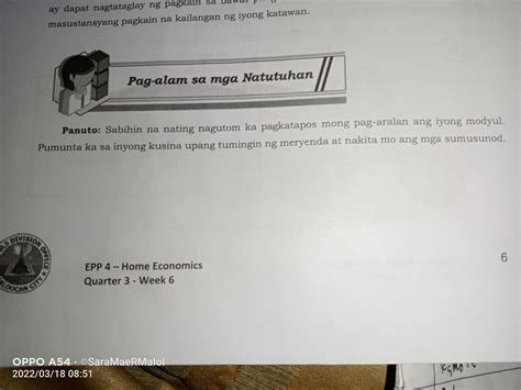 Pag Alam Sa Mga Natutuhan Panuto Sabihin Na Nating Nagutom Ka