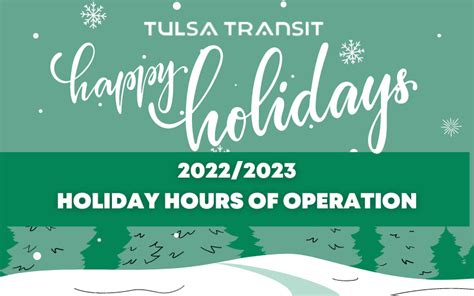 Holiday Operating Hours Tulsa Transit