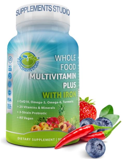 Whole Food Multivitamin Plus For Men And Women With Iron Vegan Organic