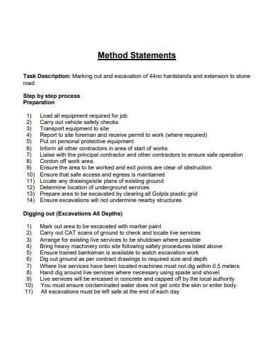 23 Simple Method Statement Templates Pdf Doc Free And Premium Templates