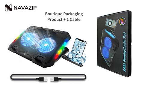 Amazon 2023 Navazip Laptop Cooling Pad With Phone Holder And 2