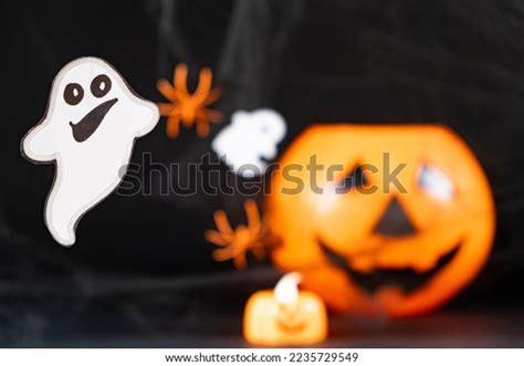 Halloween White Paper Ghost Eyes Smiles Stock Photo 2235729549 ...