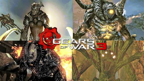 Gears Of War 3 All Boss Battles Dlc Youtube