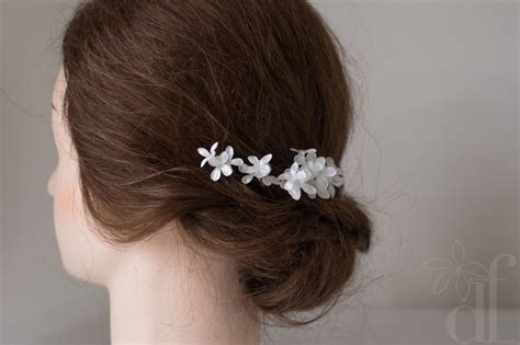 Lilac Hair Pins White Lilac White Flowers Bridal Headpiece Etsy