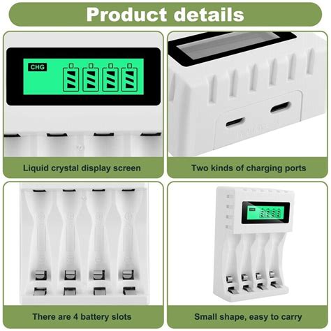 1X Intelligent LCD Display Battery With 4 Slots For AA AAA NiCd