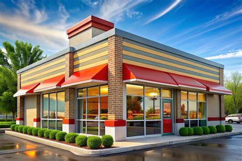 Fast Food Restaurant And Shop Building Premium Ai Generated Image