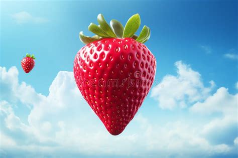 Strawberry Hot Air Balloon Photo Cottagecore Simple Living Stock