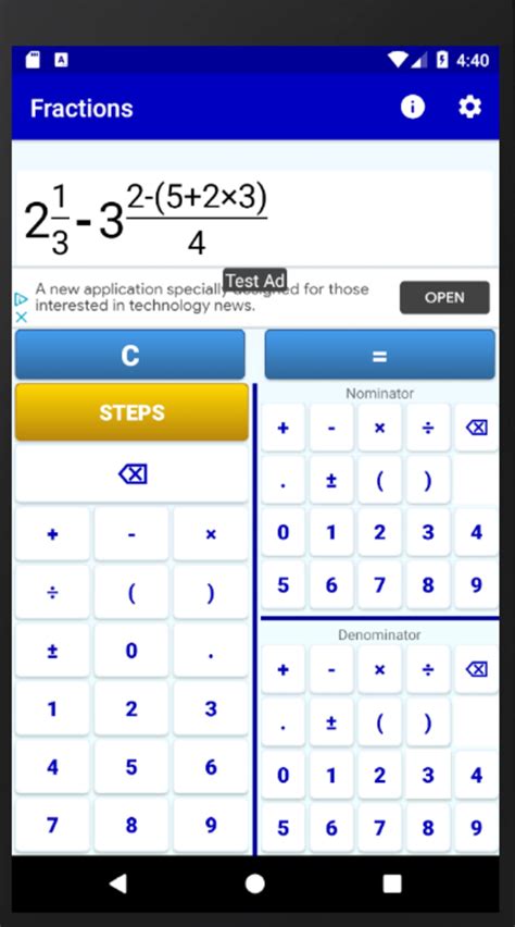 Fractions Fraction Calculator For School Maths Apk Android