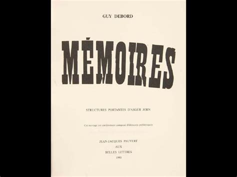 Guy Debord Memoires Guy Debord Artist Books Book Art