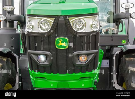Front Grill Of A John Deere 153 Tractor On Display At An Agricultural