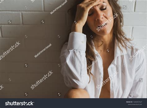 Sad Depressed Caucasian Lady Semi Nude Stock Photo Shutterstock