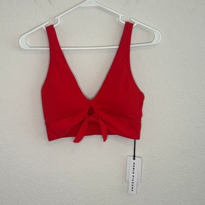 Robin Piccone Ava Knot Bikini Top Nwt Red Sz Small Ebay