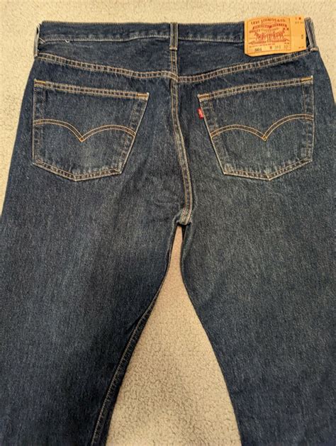 Vintage Levis 501 Blue Denim Jeans Button Fly Pants M Gem