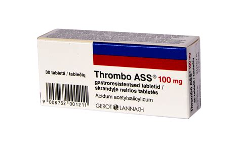 Thrombo ASS mg tabletės trombams mažinti N Vaistai trombams mažinti