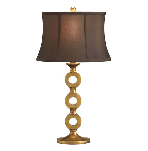 Bergamo Brass Links Oval Brown Shade Contemporary Lamp 24 Inch