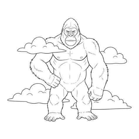 mewarnai king kong gratis gambar gorila raksasa