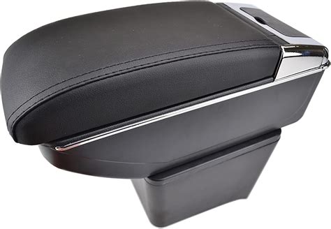 Dual Layer Black Leather Arm Rest For Polo N N Mk Centre