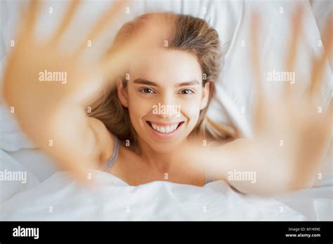 Pretty Blonde Woman In Bed Hi Res Stock Photography And Images Alamy