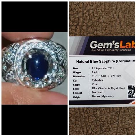 Jual NO HEAT ROYAL BLUE SAPPHIRE BIRMA Ada Natural Safir Srilanka