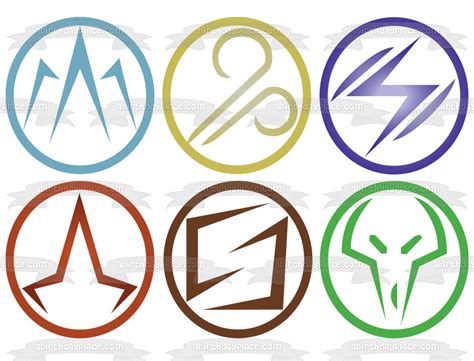Spellbreak Elemental Symbols Edible Cake Topper Image Abpid53649 A