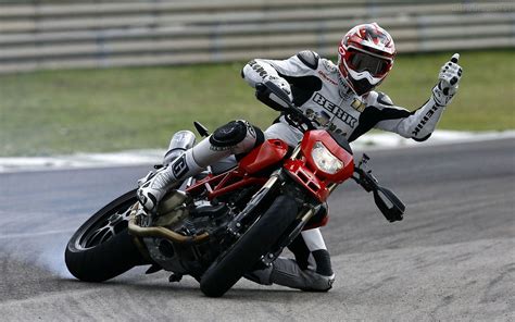 Black And Red Naked Bike Ducati Hypermotard Racing Vehicle Hd