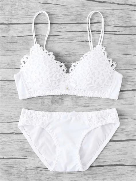 Crochet Lace Overlay Lingerie Set SHEIN USA