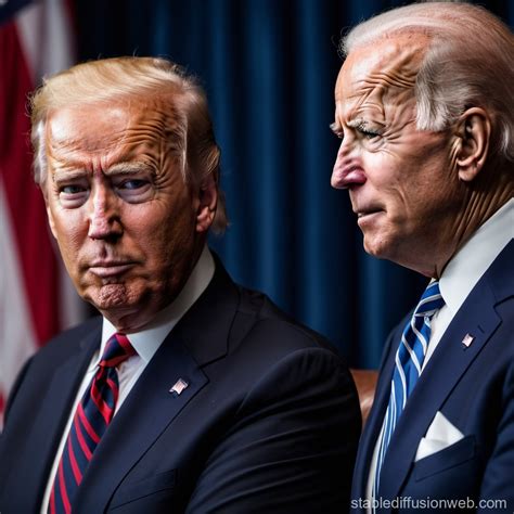 donald trump and joe biden dressed holding gay pride flags and kissing プロンプト Stable Diffusion