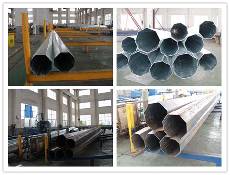 Ft Philippines Steel Pole Hot Dip Galvanized Electrical Line Pole