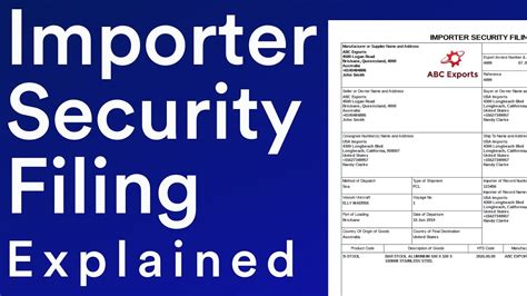 ISF Importer Security Filing Document Explained YouTube