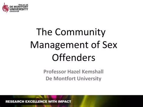 PPT The Community Management Of Sex Offenders PowerPoint Presentation ID