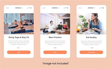 Premium Vector Fitness At Home Concept Onboarding Screens UI UX GUI