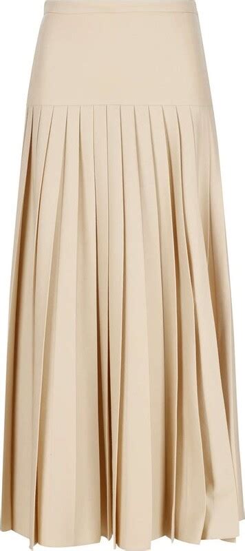 Gucci Pleated Midi Skirt Shopstyle