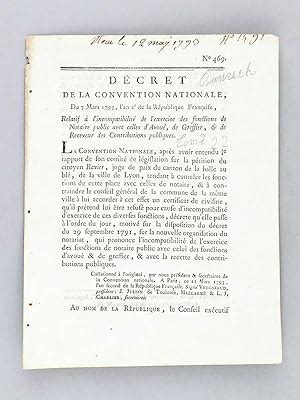 3 décrets de la Révolution Française sur les Notaires Décret de la