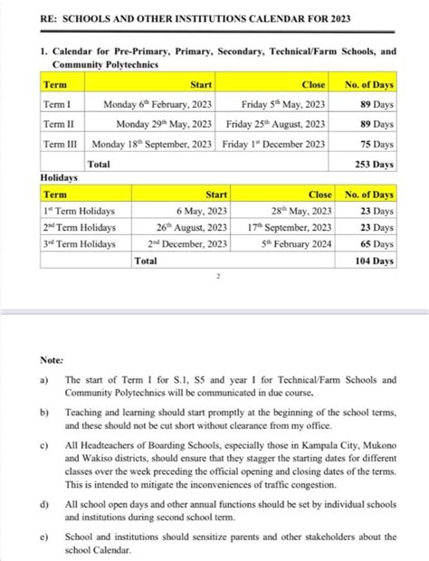 Schools Calendar 2024 Uganda - Aleen Aurelea