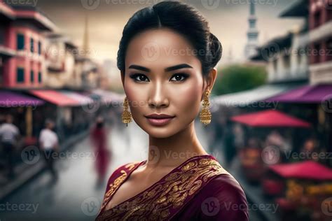 Portrait Of A Beautiful Asian Thai Woman Neural Network 23008980 Stock