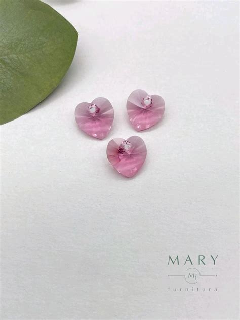 Подвеска Сердце Сваровски Swarovski Light Rose, 10 мм, П197 купить в ...