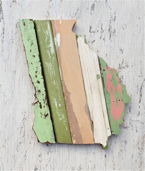 Wooden Georgia Wall Art State Outline Georgia Wedding Decor Etsy