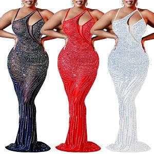 Amazon PORRCEY Women S Sexy Hot Drilling Craft Rhinestone Dress Bodycon Party Club Night