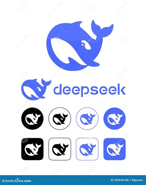 DeepSeek Artificial Intelligence Mobile App Icon, On Transparent