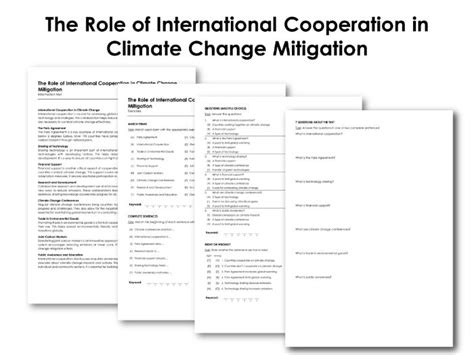 The Role Of International Cooperation In Climate Change Mitigation