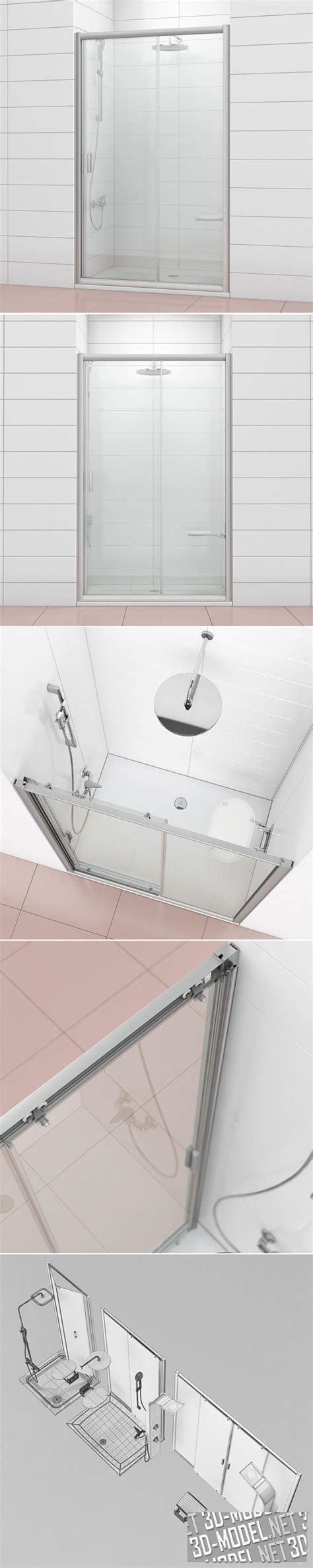 3D модель – Три душевые кабины Blix от Ravak